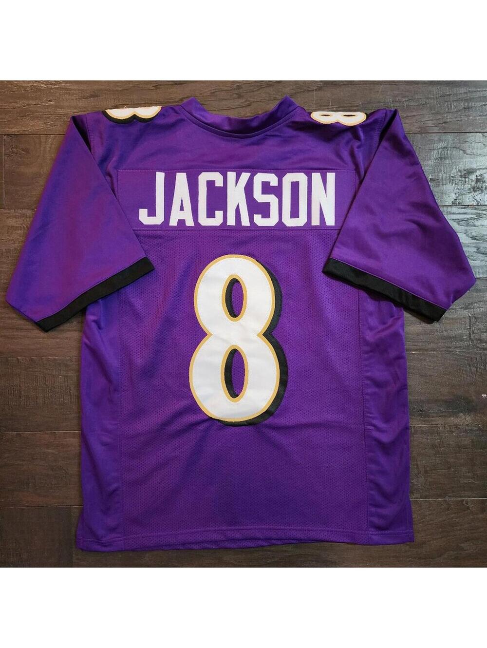 Lamar Jackson #8 purple jersey.  Tackle twill. Size M
